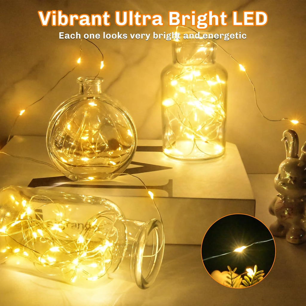 cshare Halloween Deko Lichterkette, Herbst lichterkette, 16.4ft/5m 50LEDs Orange Fall Fairy Lichter,Halloween Dekorationen String IP65 wasserdicht Zelt Lichter für kürbis Dach Fenster Party(Orange)