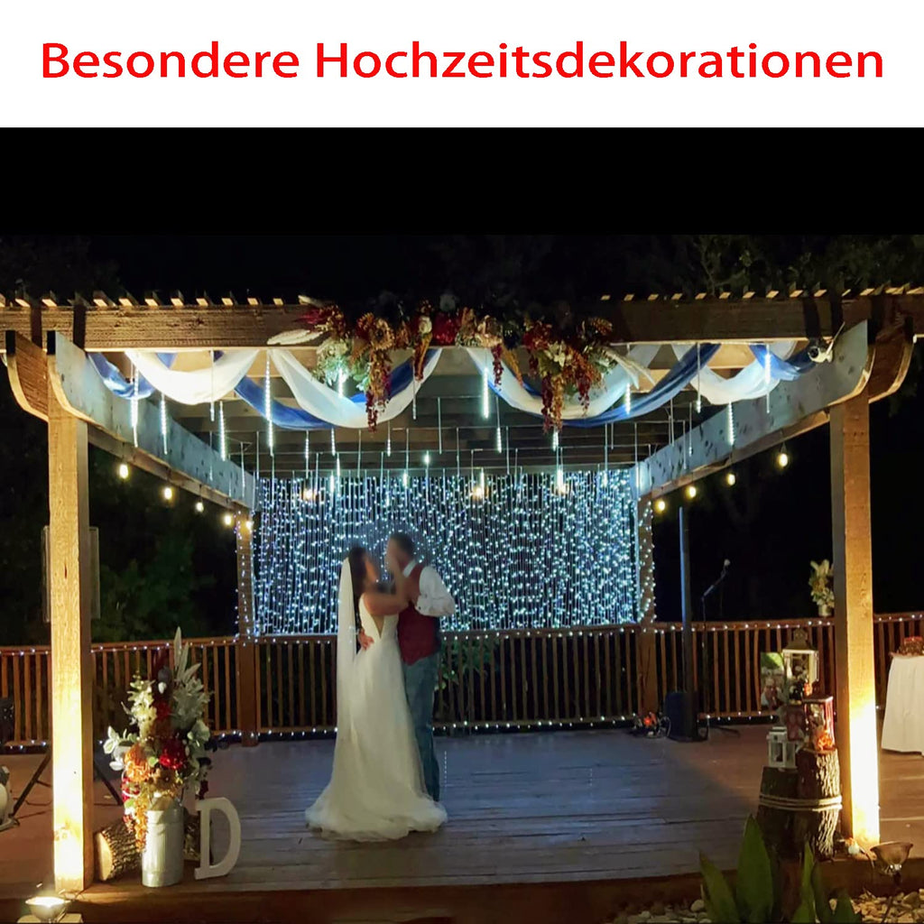 Kwaiffeo Weihnachtsdeko,10 Röhren LED Meteorschauer Lichterkette Außen, Wasserdichte Fallende Regen Lichter für Weihnachten Halloween Weihnachtsbaum Hochzeit Garten Fenster, Mehrfarbig