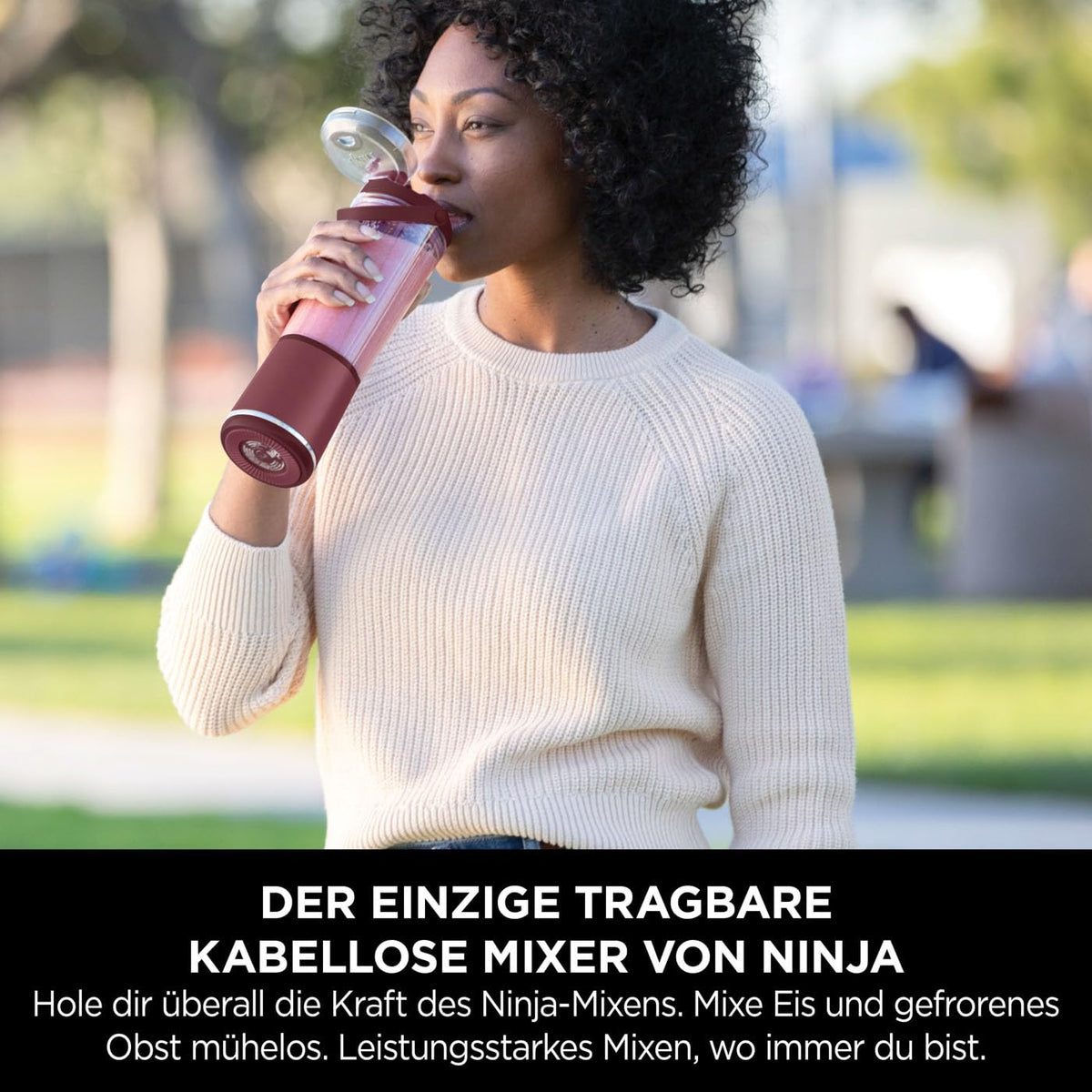 Ninja Blast Tragbarer Mixer / Blender / Smoothie Maker, 530ml Becher, Auslaufsicherer Deckel, Leistungsstarker Mini Standmixer, Kabellos & Wiederaufladbar, Zerkleinert Eis & Obst, Blau, BC151EUNV