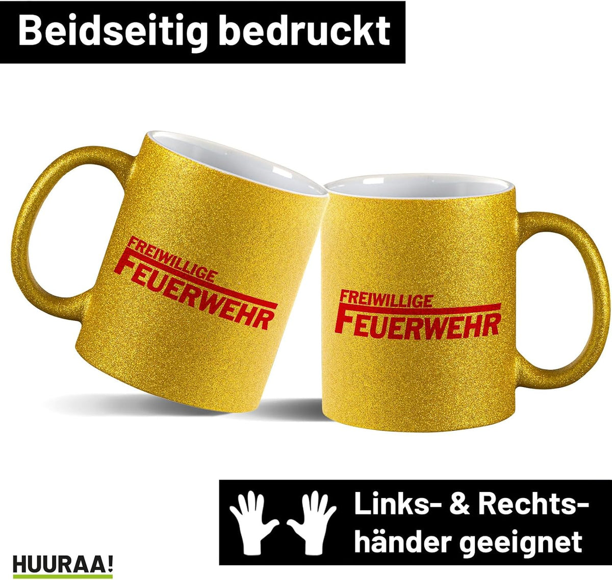 Huuraa Glitzertasse Freiwillige Feuerwehr Geschenk