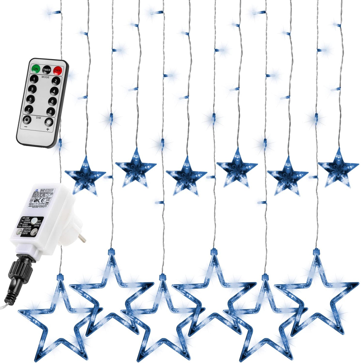 VOLTRONIC LED-Lichtvorhang, für den Innen- und Außenbereich, IP44, Modell und Farbe nach Wahl, Fernsteuerung