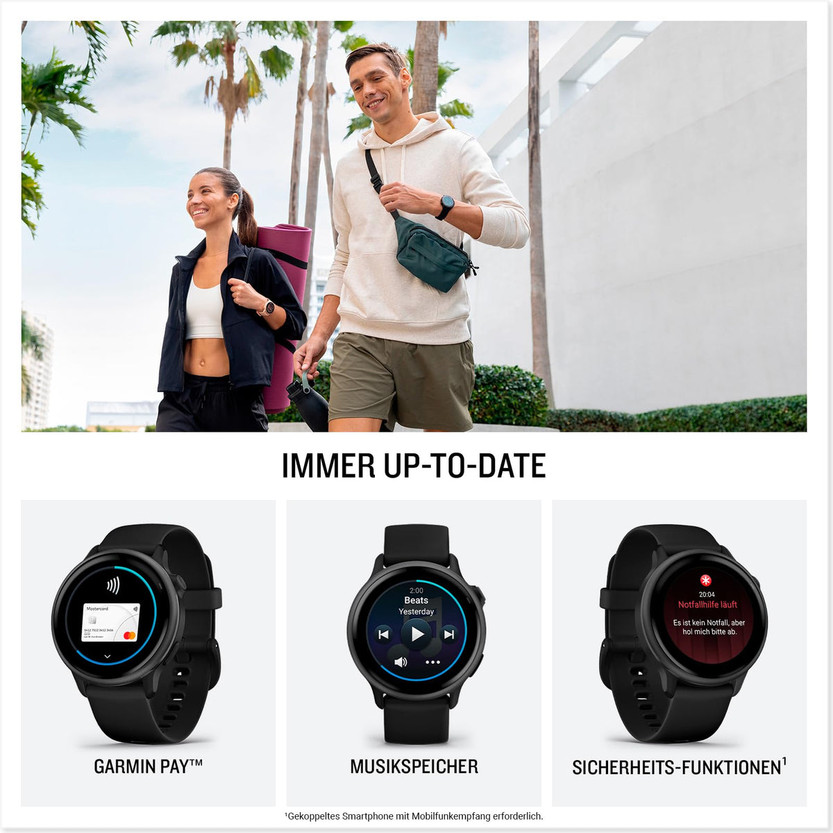 Garmin Vivoactive 6, 42 mm, GPS-Fitness-Smartwatch, Kieselgrau/Schiefergrau