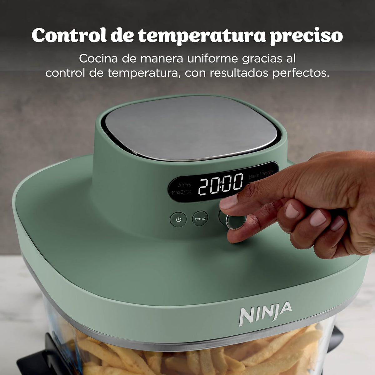 Ninja CRISPi PRO XL Glas-Heißluftfritteuse, 5 Funktionen, Moosgrün