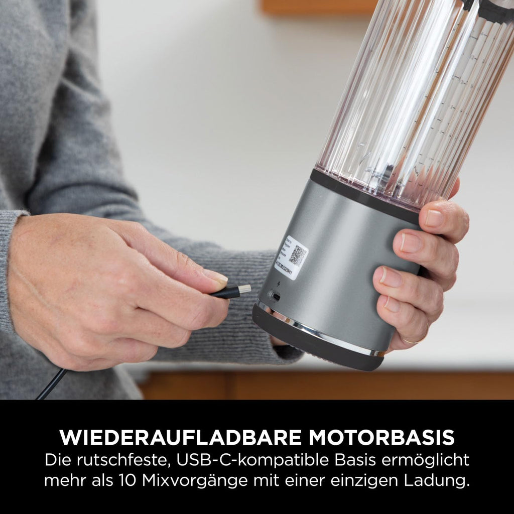 Ninja Blast Tragbarer Mixer / Blender / Smoothie Maker, 530ml Becher, Auslaufsicherer Deckel, Leistungsstarker Mini Standmixer, Kabellos & Wiederaufladbar, Zerkleinert Eis & Obst, Blau, BC151EUNV