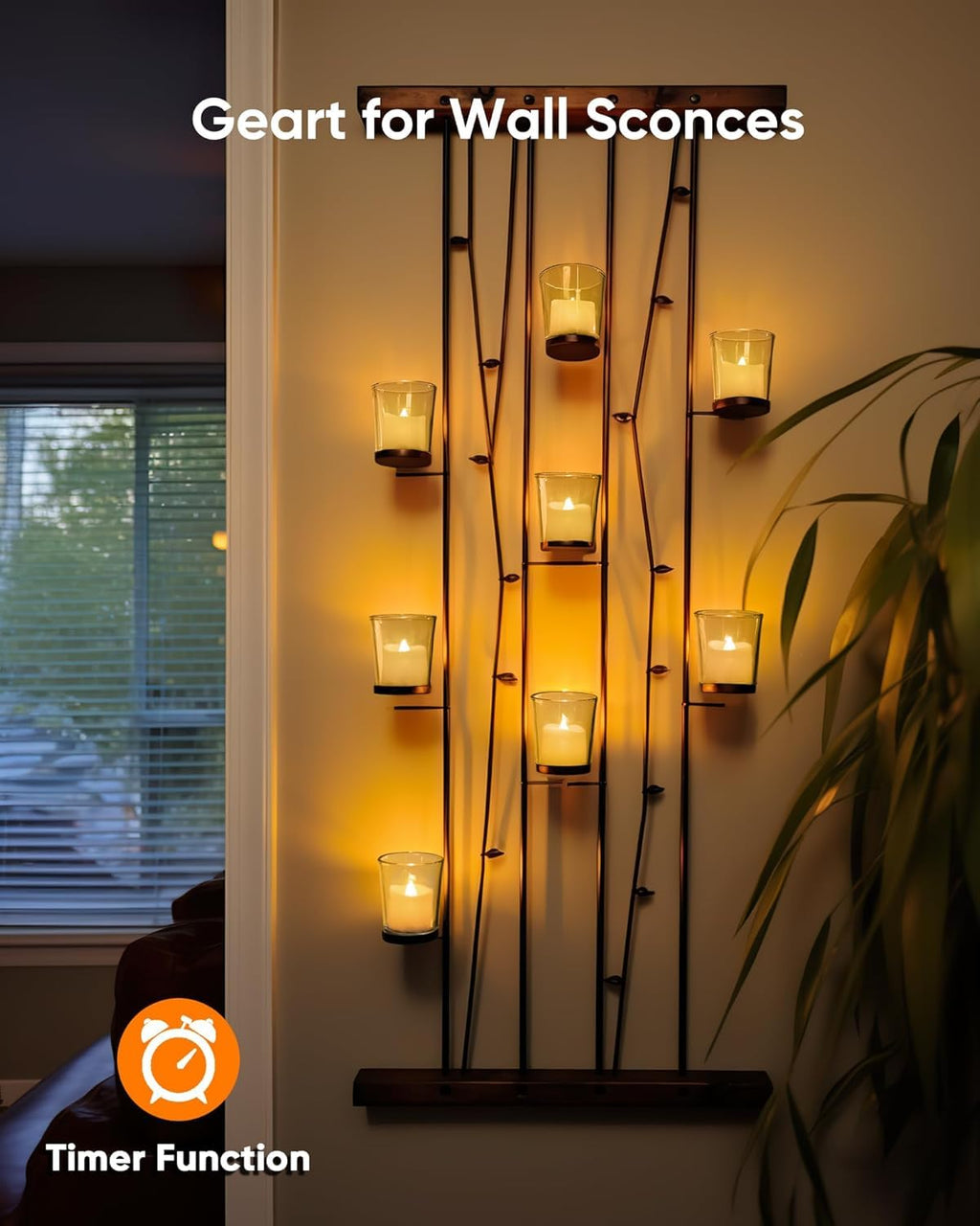 Homemory 12 led teelichter mit Timer, elektrische flackernde batteriebetriebene Kerzen, 6 Stunden an und 18 Stunden aus, 3.2x3.6 cm, Plastik
