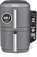 Ninja Double Stack XL Heißluftfritteuse, 9,5 L, 6 Kochfunktionen, Grau
