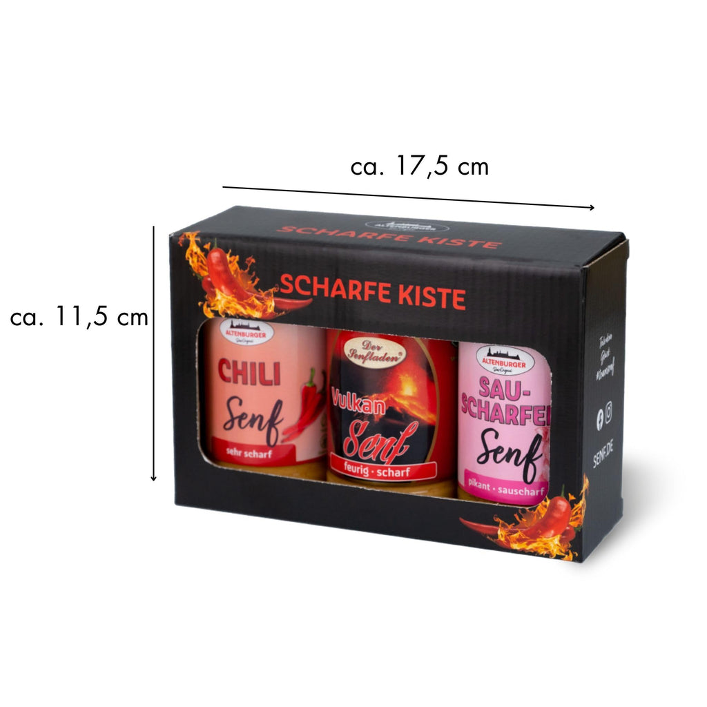 Altenburger Original Bierkiste - drei mit Bier verfeinerte Senfsorten als Geschenk-Set (3-teilig), Geschenkbox für Männer und Frauen