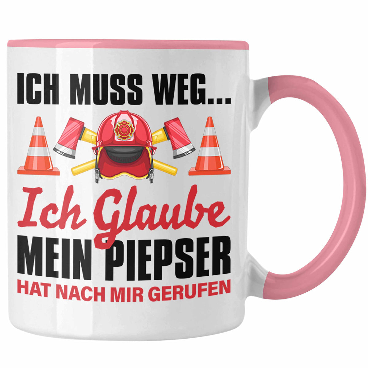 Trendation - Feuerwehr Tasse Geschenk für Feuerwehrmann Geburtstag Männer Spruch (Schwarz)