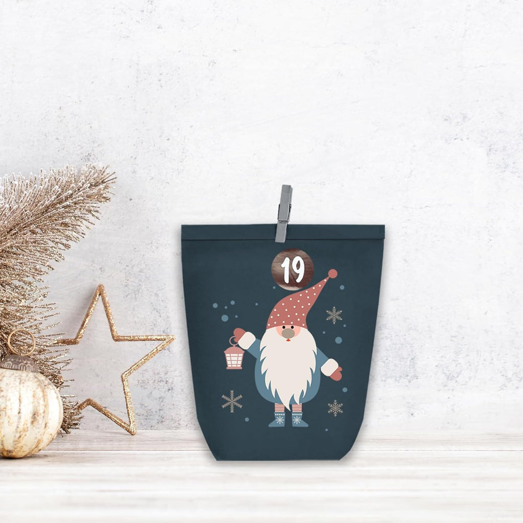 Adventskalender zum Befüllen, 24 Weihnachtskalender Papiertüten zum Selber Basteln, Geschenktüten zum selbst füllen, Advents Tüten Selbstbefüllen für Kinder & Erwachsene