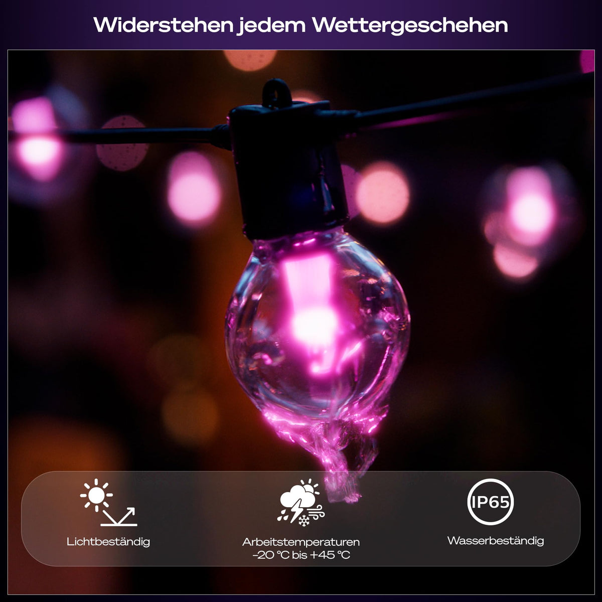 Philips Hue Festavia Globe Außenlichterkette, 7m, 10 Lampenkugeln