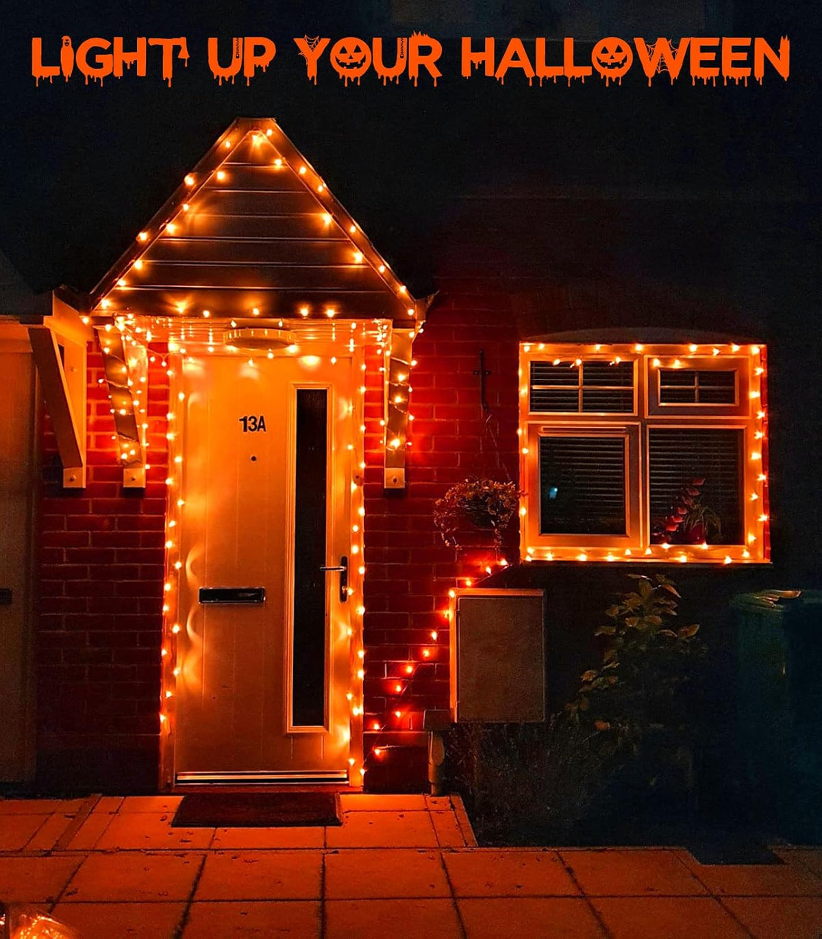 cshare Halloween Deko Lichterkette, Herbst lichterkette, 16.4ft/5m 50LEDs Orange Fall Fairy Lichter,Halloween Dekorationen String IP65 wasserdicht Zelt Lichter für kürbis Dach Fenster Party(Orange)