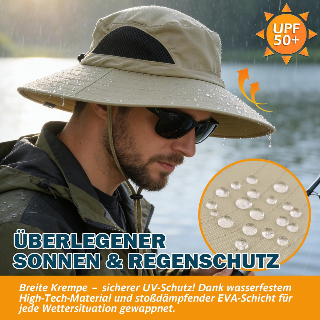 EINSKEY Breitkrempe Sonnenhut, wasserdichter Buschhut für Damen und Herren