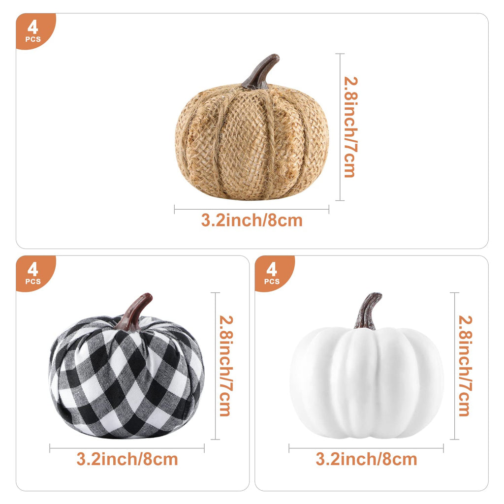 Benjia Kürbis Herbst Deko Dekoration Draußen, Groß Mini Orange Kürbisse Schaumstoff Zierkürbisse Herbstdeko Herbstdekorationen Halloween (Orange, 16 Stück)