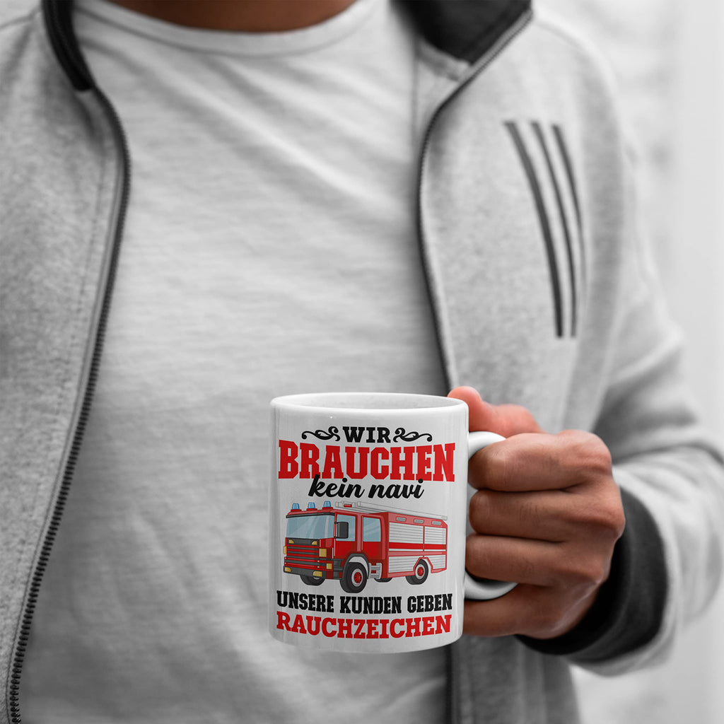 Trendation - Feuerwehr Tasse Geschenk Feuerwehrgeschenkartikel Mann Männer Erwachsene Feuerwehrmann Tasse Spruch (Rot)