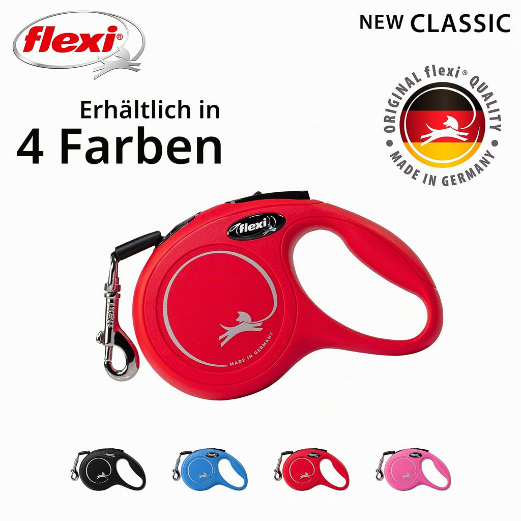 flexi® Classic L Hunde Roll-Leine, 5m Gurt, schwarz