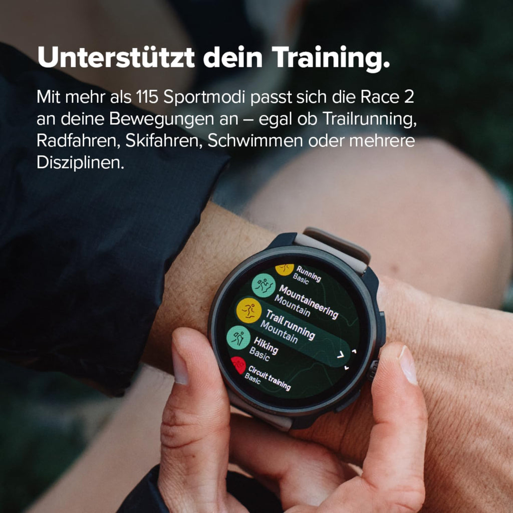 SUUNTO Race 2 GPS-Sportuhr, 1,5-Zoll-AMOLED-Display, 115+ Sportmodi