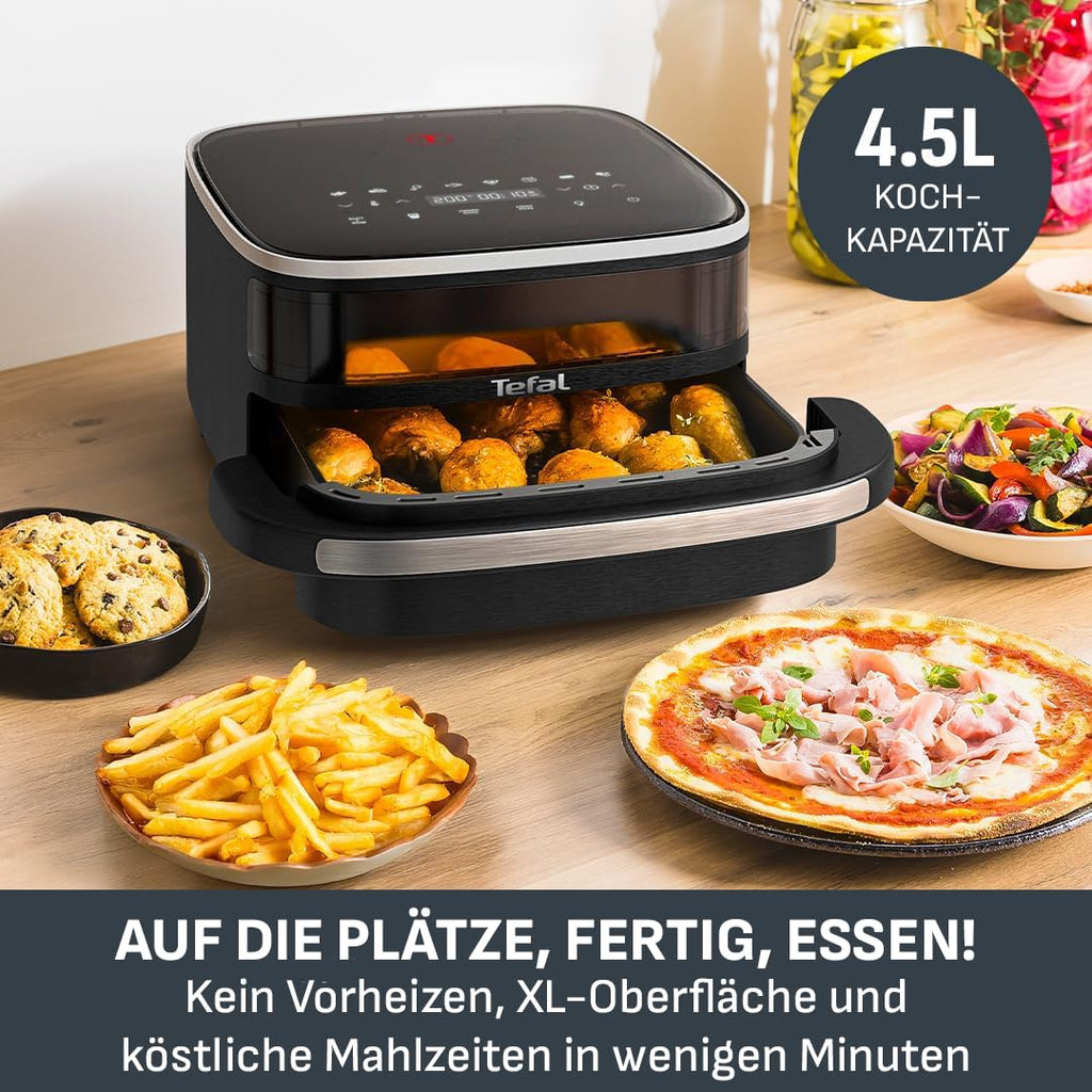 Tefal Dual Easy Fry Heißluftfritteuse 8,3 L mit 2 Kammern