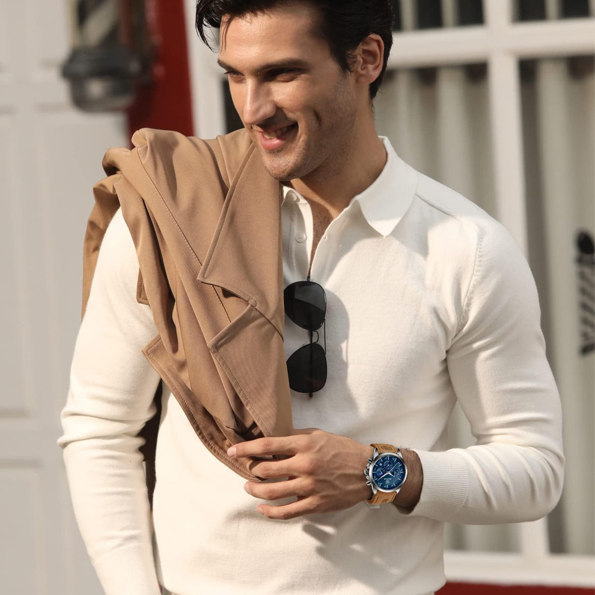 BENYAR BY Uhren Herren Chronograph Analog Quarz Wasserdicht Datum Armbanduhr Herren Mode Business-Kleid Herrenuhr Elegantes Geschenk fur Männer