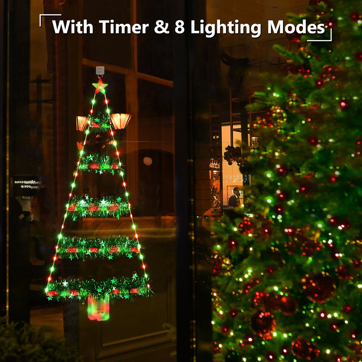 Geemoo LED Weihnachtsmann Leiter Lichterkette - 3 Meter LED Weihnachtsbeleuchtung Strombetrieben mit Timer, Speicherfunktion, 8 Modi, für Innen Außen Weihnachtsbaum Fenster Weihnachten Deko (Warmweiß)