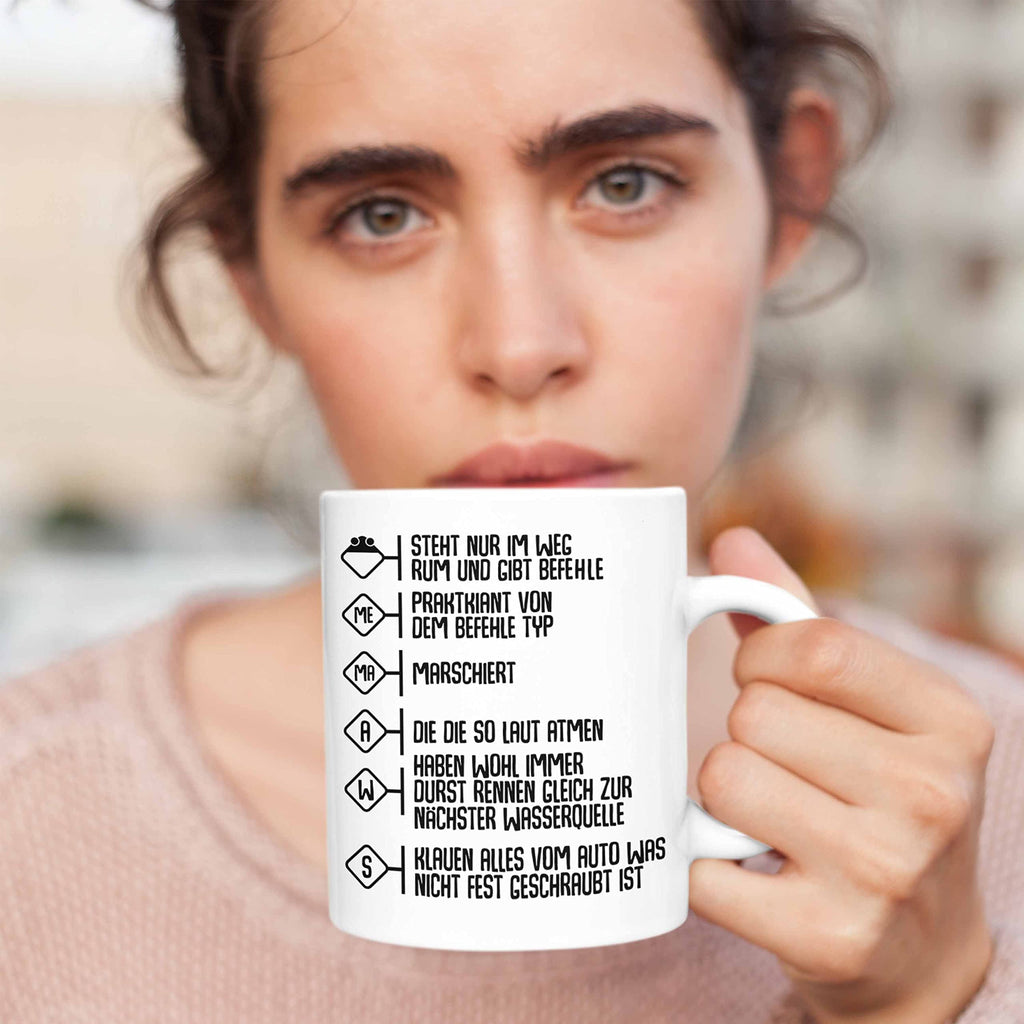 Trendation - Feuerwehr Tasse Geschenke Zubehör Lustig Einsatz Geburtstag Spruch Mann Praktikant (Rot)