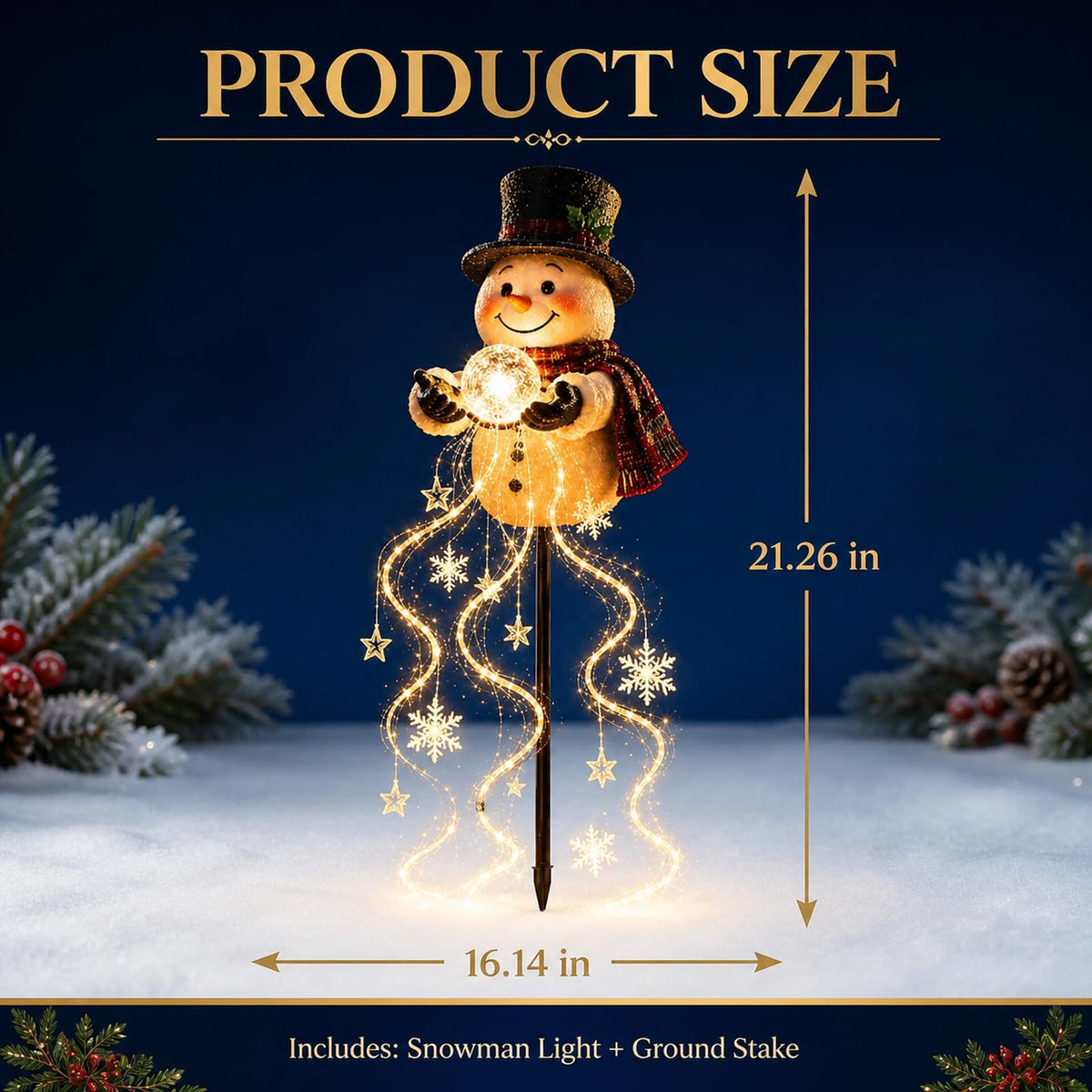 Snowman Magic Fountain, Fließende LED Weihnachts-Gartenleuchte