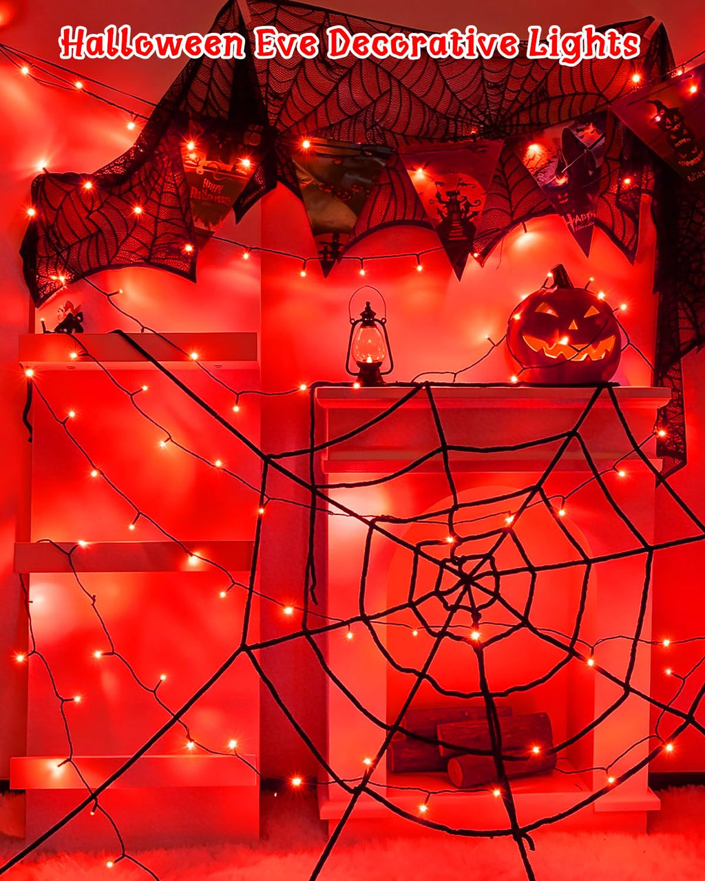 Dalugo 2 Stück Lichterkette Orange, 5M 50 LED Kabel grün mit 6h Timer, IP65 Wasserdicht Batterie für Innen außen dekorationen