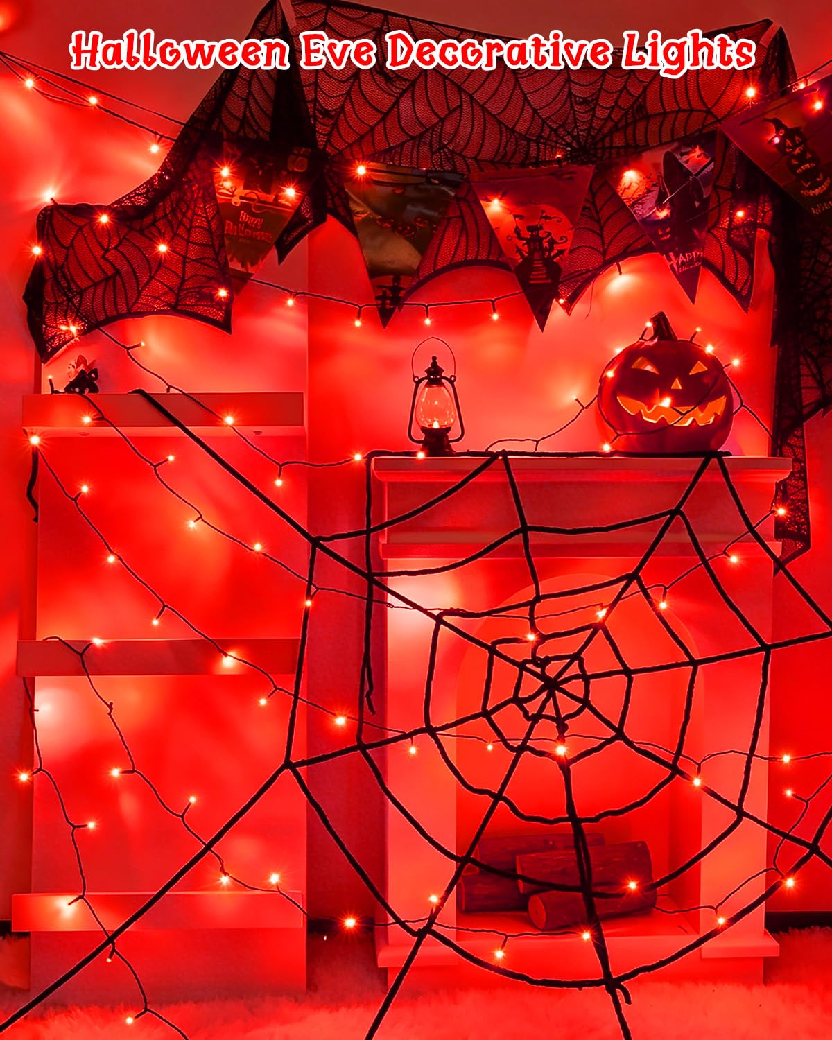 Dalugo 2 Stück Lichterkette Orange, 5M 50 LED Kabel grün mit 6h Timer, IP65 Wasserdicht Batterie für Innen außen dekorationen