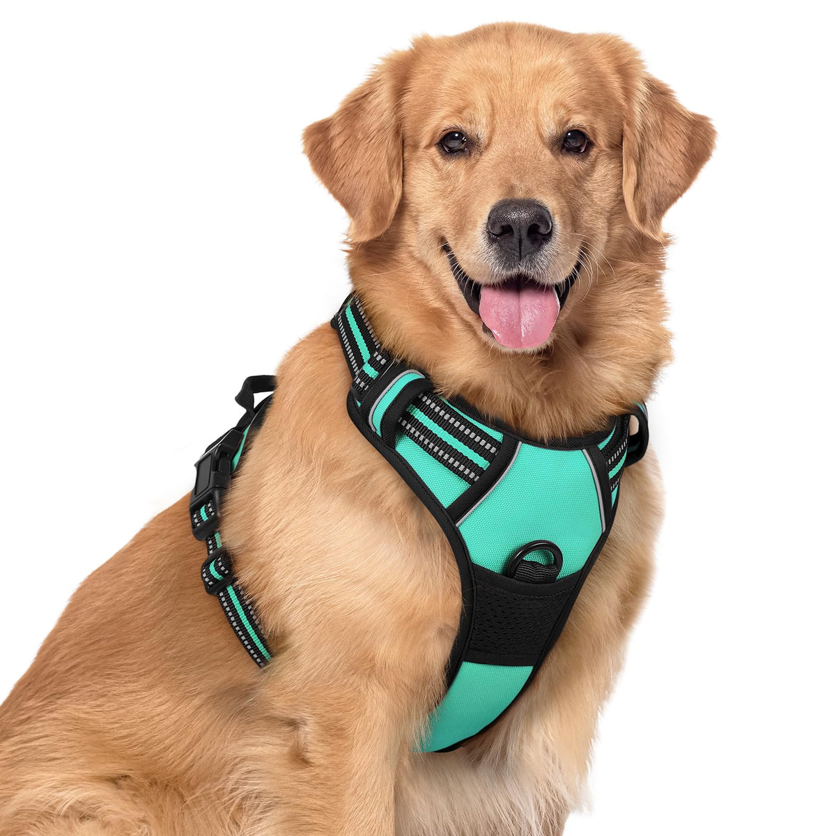 rabbitgoo Hundegeschirr Grosse Hunde Anti Zug mit Griff, L, Schwarz