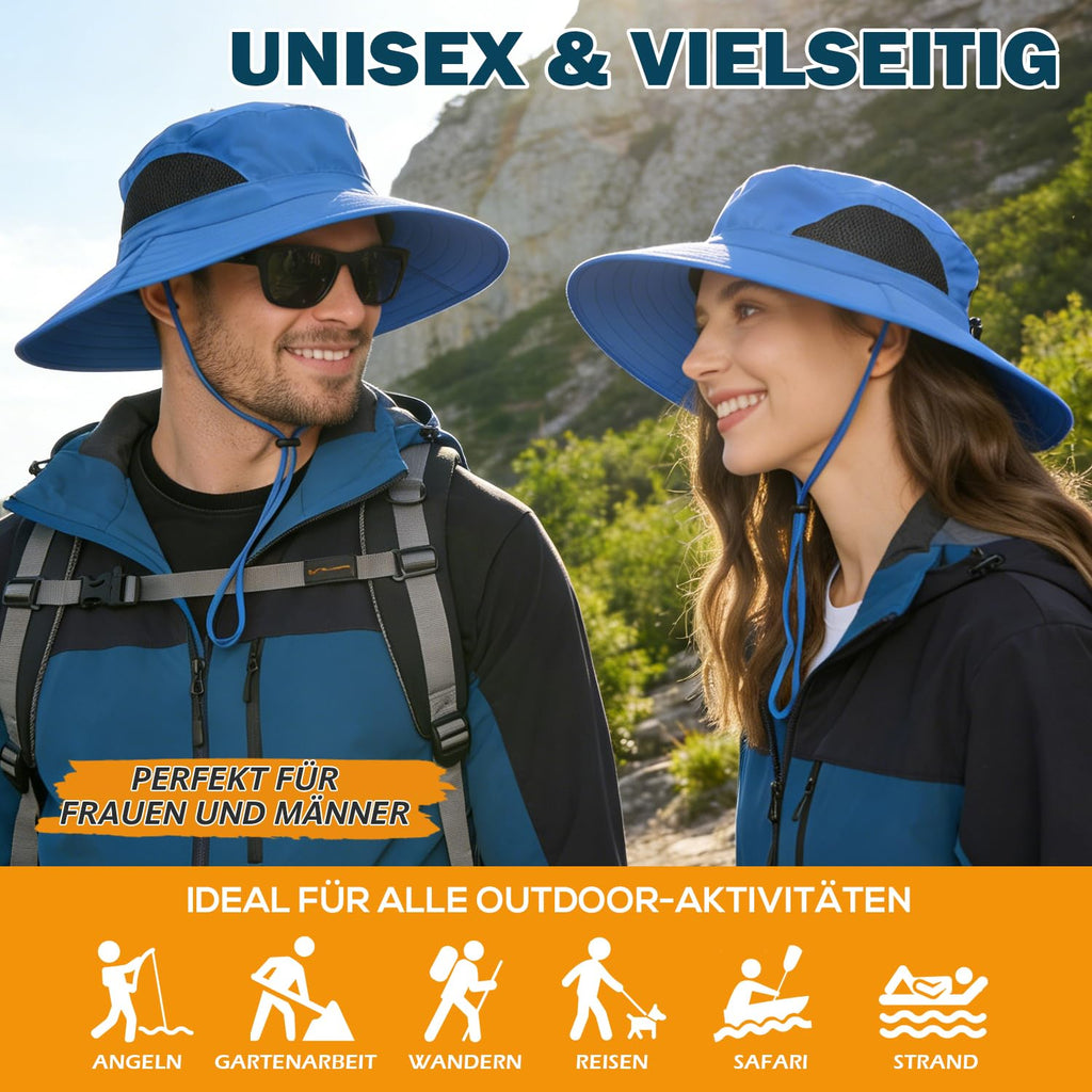 EINSKEY Breitkrempe Sonnenhut, wasserdichter Buschhut für Damen und Herren