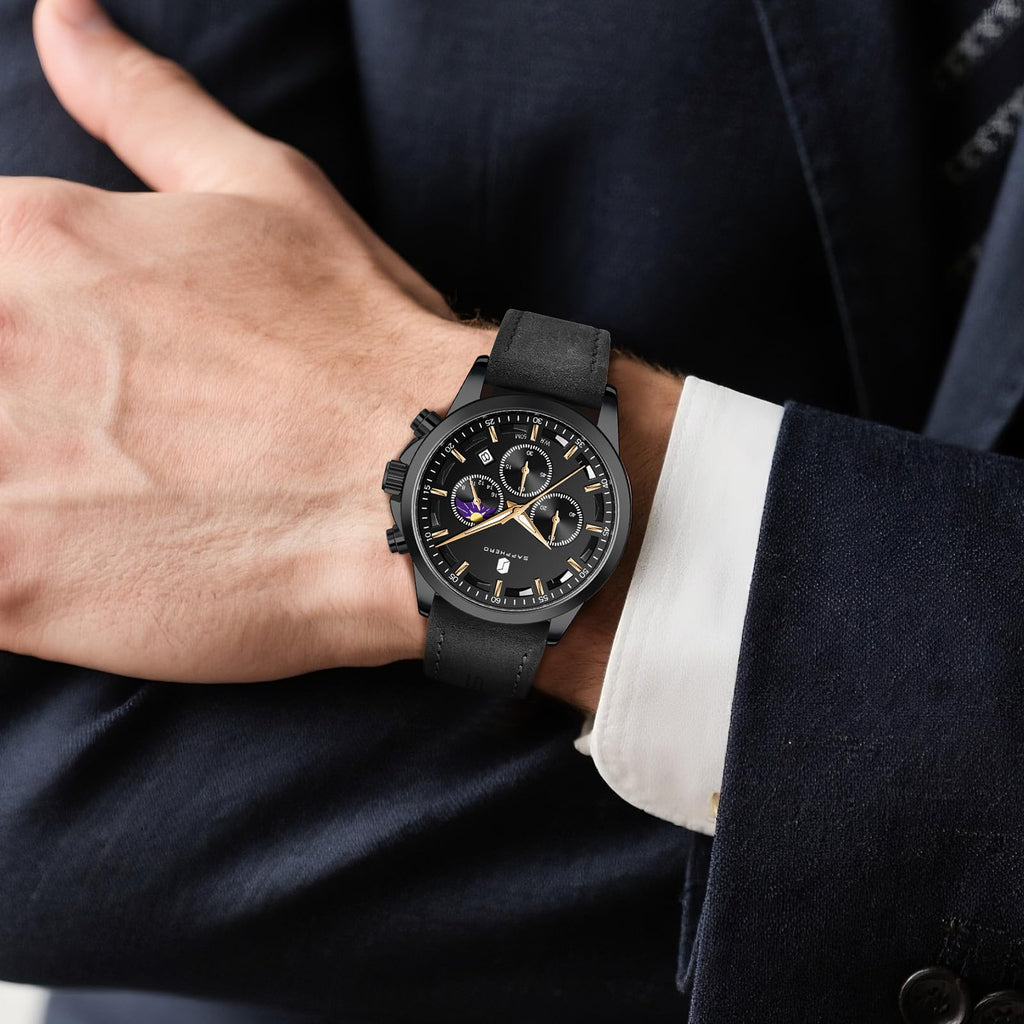 BENYAR BY Uhren Herren Chronograph Analog Quarz Wasserdicht Datum Armbanduhr Herren Mode Business-Kleid Herrenuhr Elegantes Geschenk fur Männer