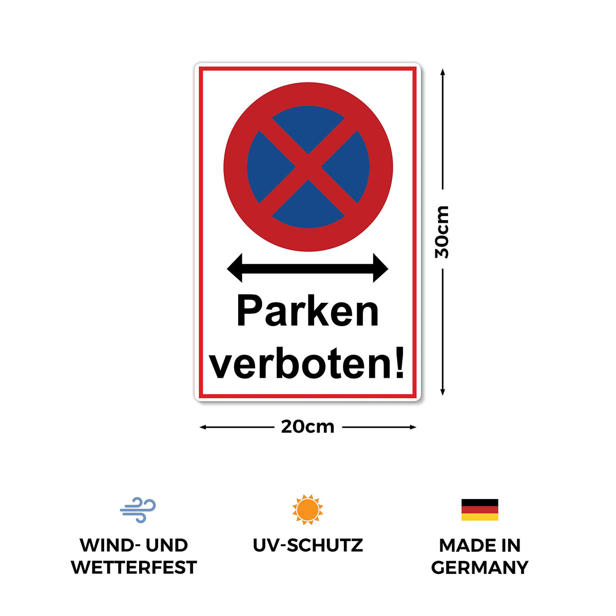 STROBO 3x PVC-Schilder "Feuerwehrzufahrt freihalten" 30 x 20 cm mit UV-Schutz