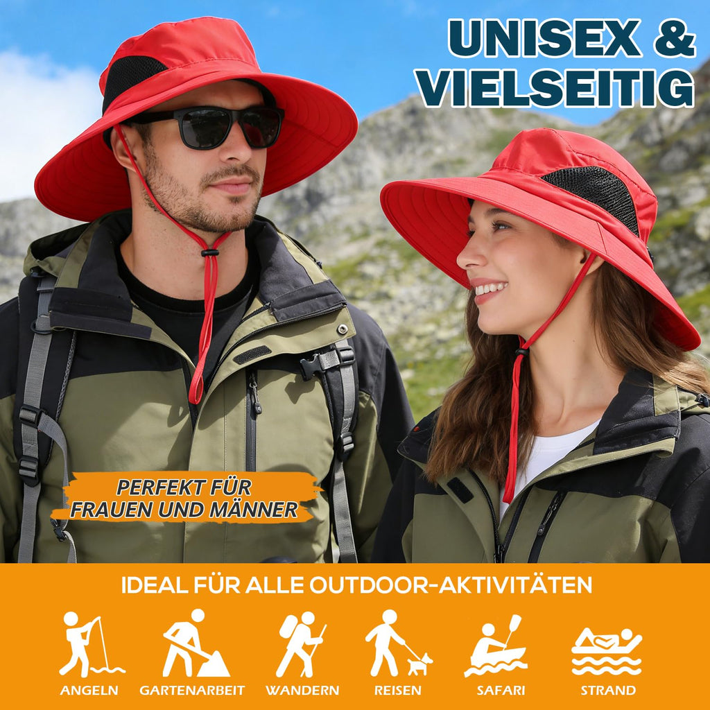 EINSKEY Breitkrempe Sonnenhut, wasserdichter Buschhut für Damen und Herren