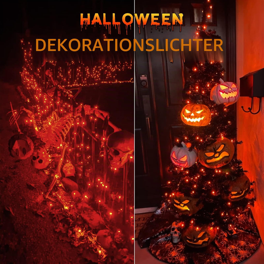 Dalugo 2 Stück Lichterkette Batterie, 3M 30 LED Orange Wasserdicht Lichterketten mit 6h Timer für Innen außen