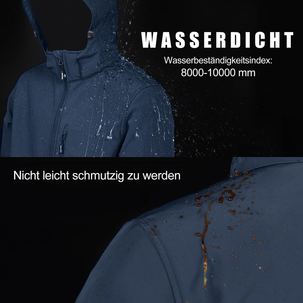 33,000ft Softshelljacke für Herren Wasserdicht Outdoor Jacke Übergangsjacke