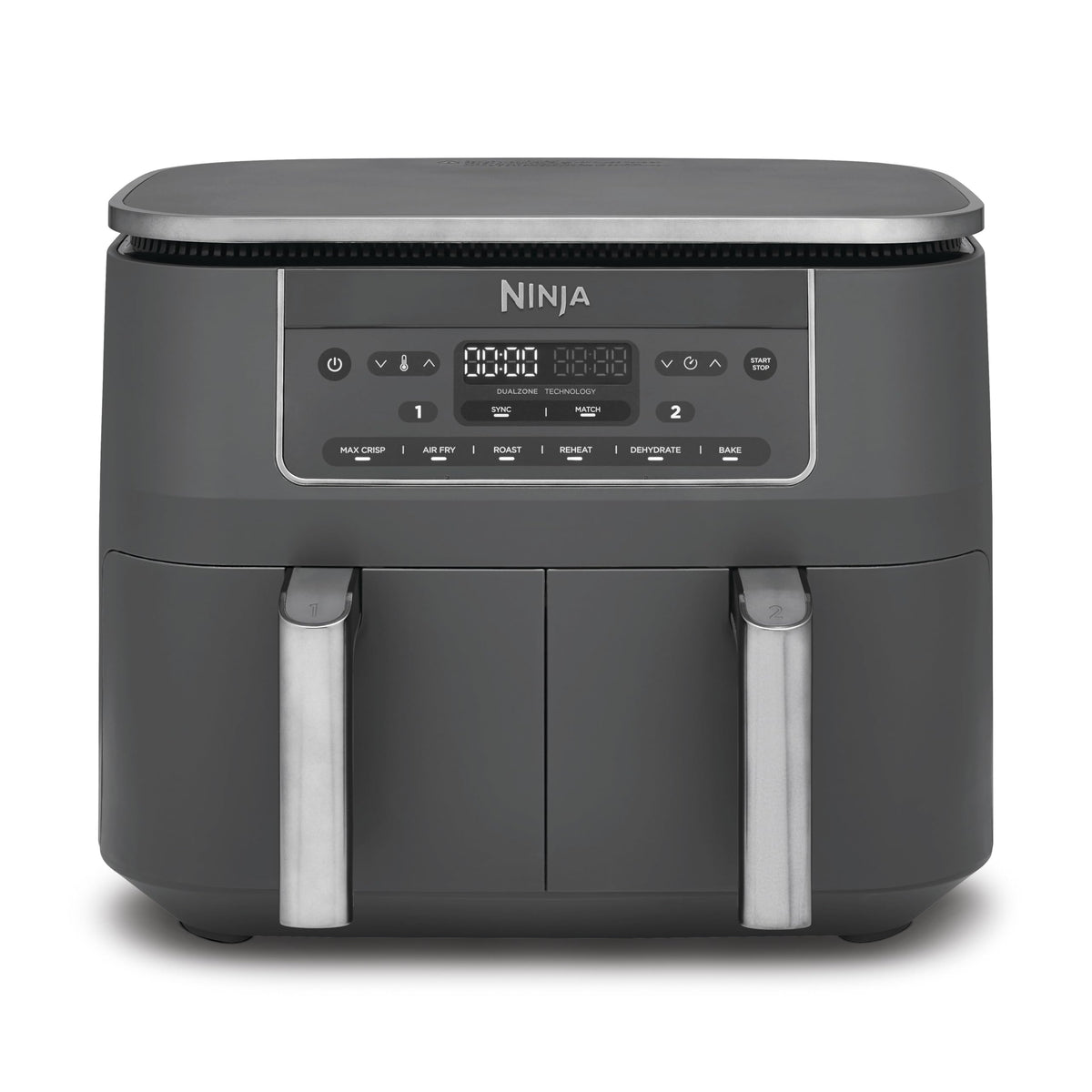 Ninja Dual Zone digitale Heißluftfritteuse, 9,5 L, 6-in-1, Metallic Grau