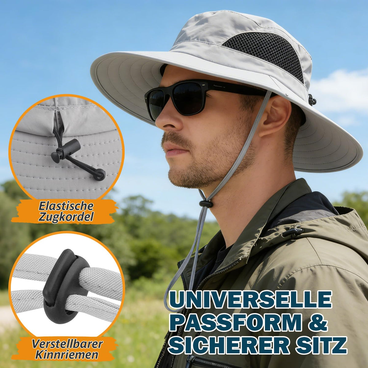 EINSKEY Breitkrempe Sonnenhut, wasserdichter Buschhut für Damen und Herren