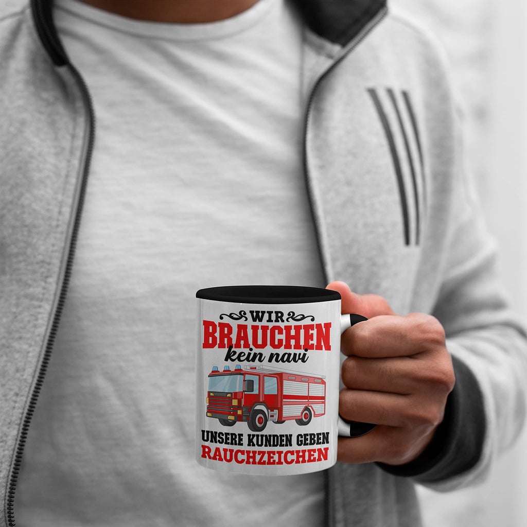 Trendation - Feuerwehr Tasse Geschenk Feuerwehrgeschenkartikel Mann Männer Erwachsene Feuerwehrmann Tasse Spruch (Rot)