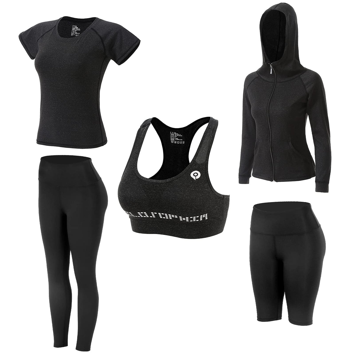 JULY'S SONG Yoga Kleidung Anzug 5er-Set Trainingsanzug Laufbekleidung Gym Fitness Kleidung