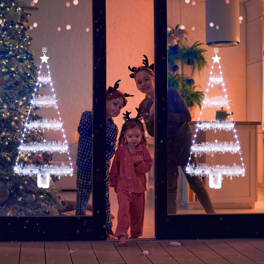Geemoo LED Weihnachtsmann Leiter Lichterkette - 3 Meter LED Weihnachtsbeleuchtung Strombetrieben mit Timer, Speicherfunktion, 8 Modi, für Innen Außen Weihnachtsbaum Fenster Weihnachten Deko (Warmweiß)
