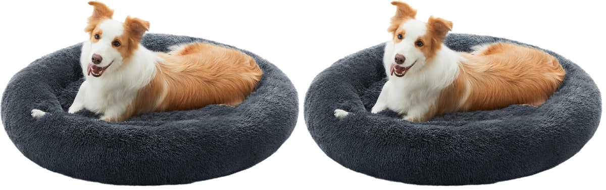 Feandrea Hundebett flauschig, waschbar, Langer Plüsch, 70 cm Durchmesser