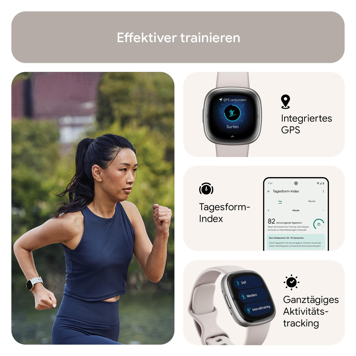 Google Fitbit Sense 2 – Smartwatch Damen / Herren – Fitnessuhr mit integriertem GPS und Telefonfunktion – Fitness-Tracking mit Stressmanagement, EKG und Schlafanalyse – kompatibel mit Android/iOS