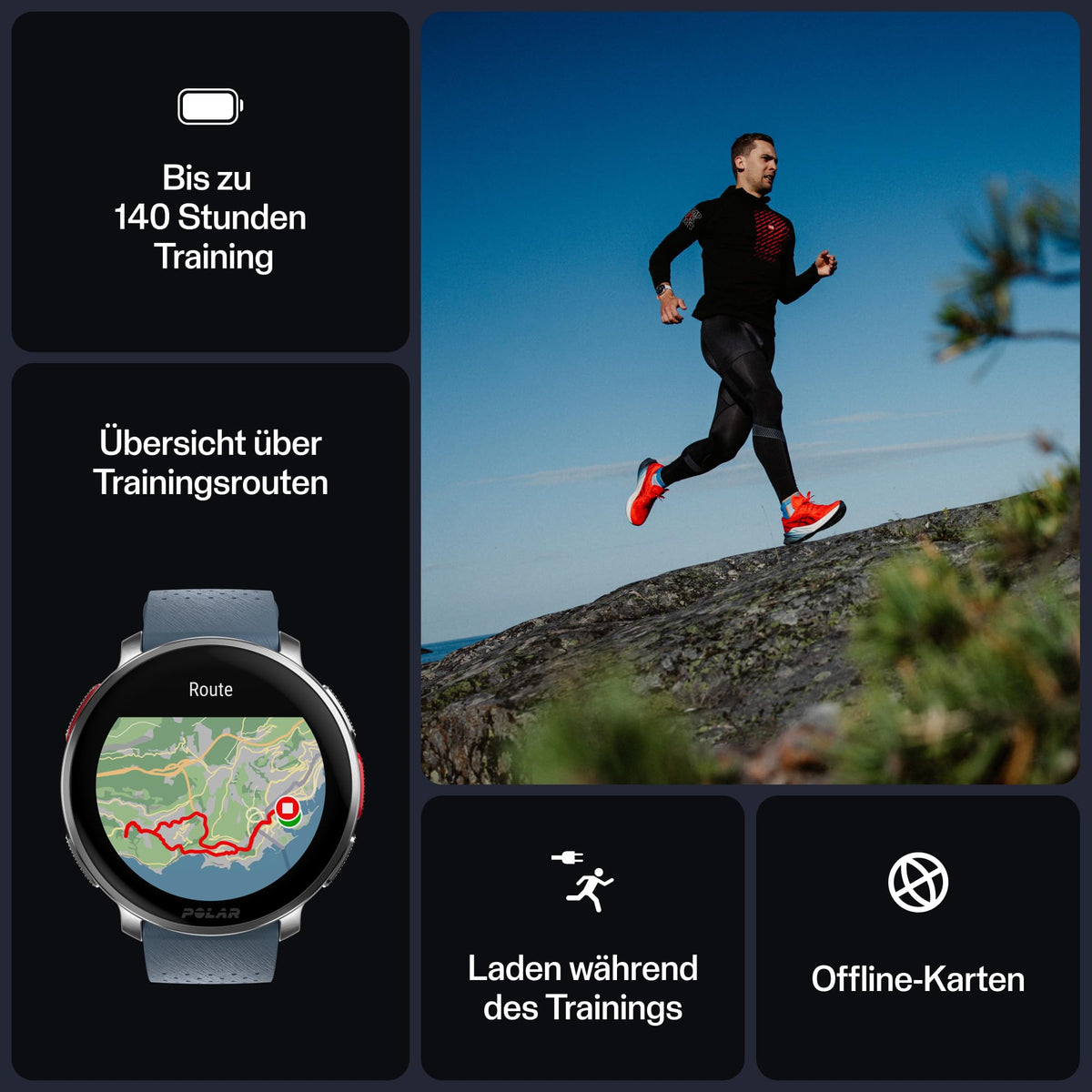 Polar Vantage V3 Premium GPS-Sportuhr mit AMOLED