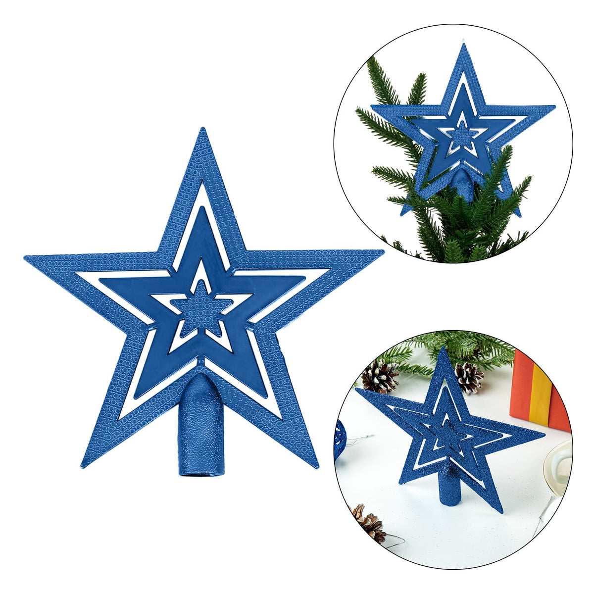 Aitsite 101 Stück Christbaumkugeln Blau Weihnachtskugeln 6CM/4 cm/2 cm Kunststoff Christbaumschmuck Wandbehang Ornamente Weihnachtsbaum Kugeln Flitter Tür Dekorationen Festival Dekore