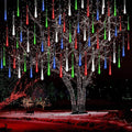 Kwaiffeo Weihnachtsdeko,10 Röhren LED Meteorschauer Lichterkette Außen, Wasserdichte Fallende Regen Lichter für Weihnachten Halloween Weihnachtsbaum Hochzeit Garten Fenster, Mehrfarbig
