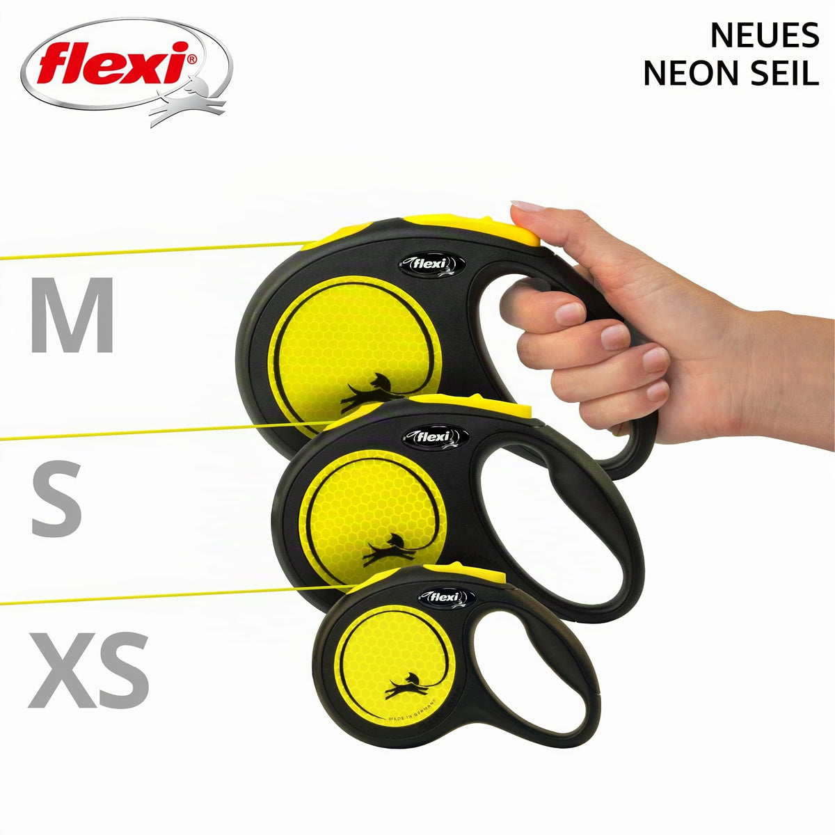 flexi® Classic L Hunde Roll-Leine, 5m Gurt, schwarz