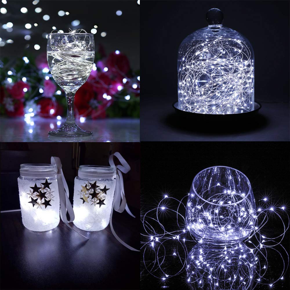 BXROIU 6 x 20 LED Micro Lichterkette Batterie 2 m mit CR2032 Warmweiß