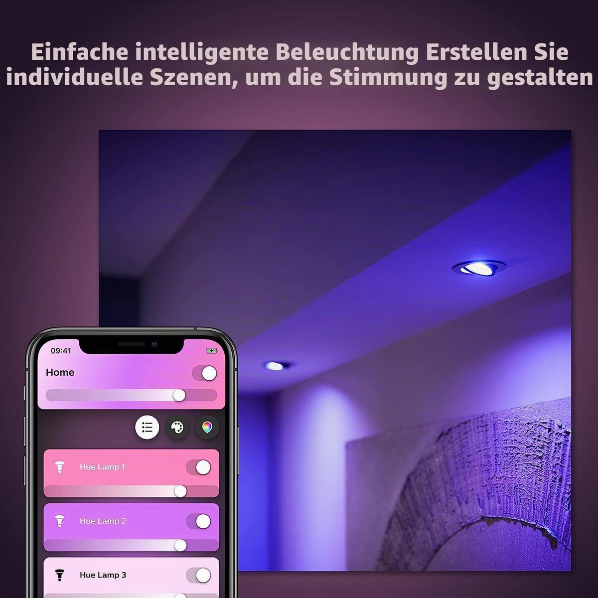 Philips Hue White & Color Ambiance GU10 LED Spot 3er Pack (350 lm), dimmbare LED Lampen für das Hue Lichtsystem mit 16 Mio. Farben, smarte Lichtsteuerung über Sprache und App