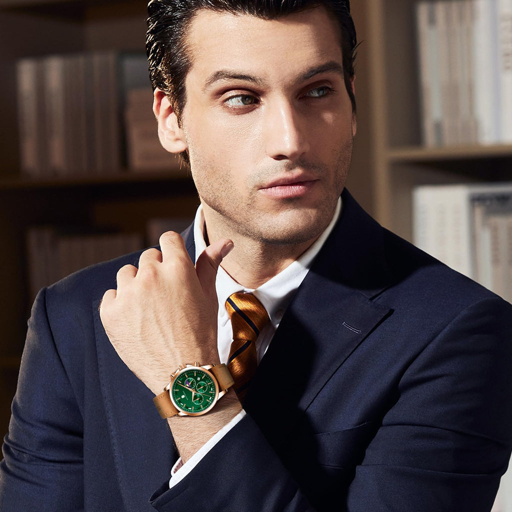 BENYAR BY Uhren Herren Chronograph Analog Quarz Wasserdicht Datum Armbanduhr Herren Mode Business-Kleid Herrenuhr Elegantes Geschenk fur Männer