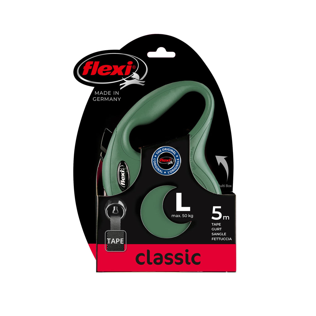 flexi® Classic L Hunde Roll-Leine, 5m Gurt, schwarz