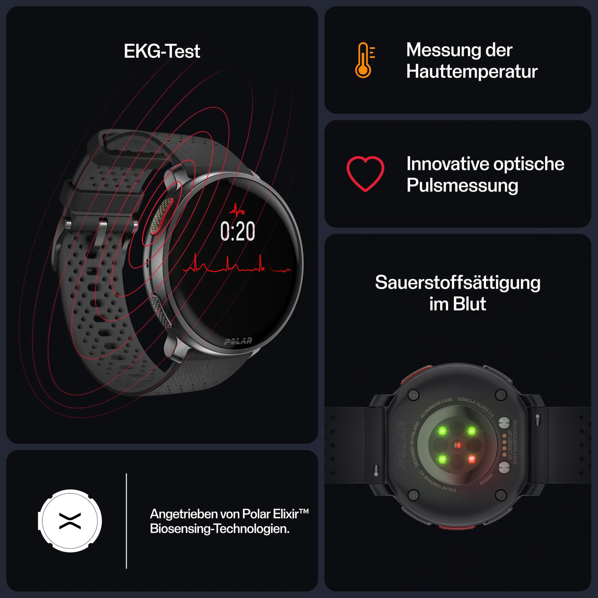 Polar Vantage V3 Premium GPS-Sportuhr mit AMOLED